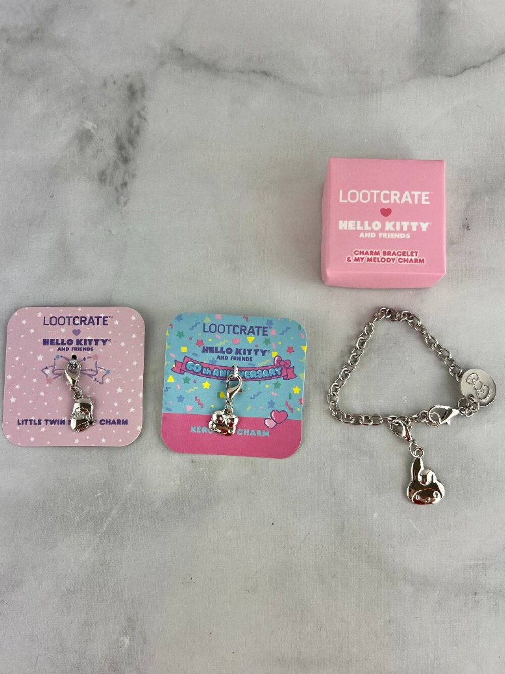 Loot Crate x Sanrio Hello Kitty and Friends Charm Bracelet and Charms